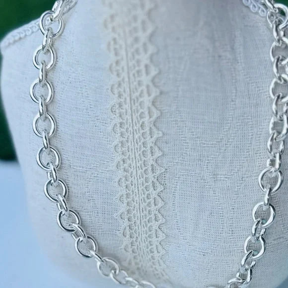 Tiffany & Co. Necklace with XL Heart in Silver, Clasping Link, 16" - Picture 8 of 8